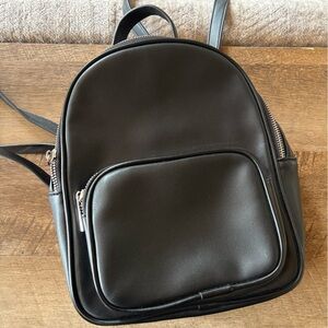 Forever 21 Black Faux Leather Backpack